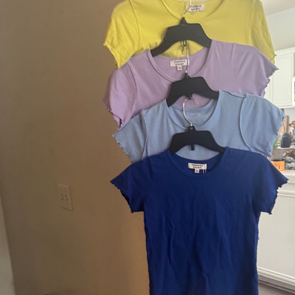 Frankie’s Bikini’s Colorful T-Shirt Set - Yellow, Purple, baby Blue, blue